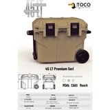 Toco Premium Coolers Taşınabilir Tekerlekli Soğutucu Kamp Buzluğu 45 Lt Premium Kamp ve Araç Termosu Cooler Box - Acı Kahverengi