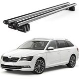 Today Auto Pençe Skoda Superb Sw (2015 ve Sonrası) Uyumlu Gri Ara Atkı Port Bagaj Tavan Barı - Skoda Superb Sw uyumlu