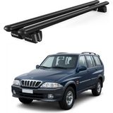 Today Auto Pençe Ssangyong Musso (1996-2005) Uyumlu Siyah Ara Atkı 135CM Port Bagaj Tavan Barı - Yüksek Tavan Çitası