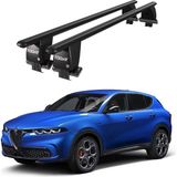 Today Auto Royal Alfa Romeo Tonale (2022 ve Sonrası) Uyumlu Siyah Kilitli Ara Atkı Port Bagaj Tavan Barı - Kilitli tavan barı
