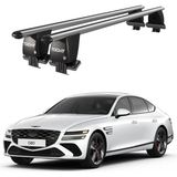 Today Auto Royal Genesis G80 (2017 ve Sonrası) Uyumlu Gri Ara Atkı Port Bagaj Tavan Barı - Tavan barı seti