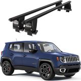 Today Auto Royal Jeep Renegade (2014 ve Sonrası) Uyumlu Siyah Kilitli Ara Atkı Port Bagaj Tavan Barı - Kilitli tavan barı
