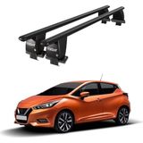 Today Auto Royal Nissan Micra (2017 ve Sonrası) Uyumlu Siyah Kilitli Ara Atkı Port Bagaj Tavan Barı - Kilitli tavan barı