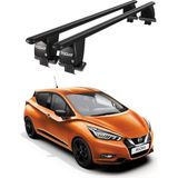 Today Auto Royal Nissan New Micra (2014 ve Sonrası) Uyumlu Siyah Kilitli Ara Atkı Port Bagaj Tavan Barı - Kilitli tavan barı