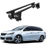 Today Auto Royal Peugeot 308 (2014-2021) Uyumlu Siyah Kilitli Ara Atkı Port Bagaj Tavan Barı - Kilitli tavan barı