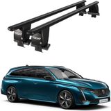 Today Auto Royal Peugeot 308 Station Wagon (2021 ve Sonrası) Uyumlu Siyah Kilitli Ara Atkı Port Bagaj Tavan Barı - Kilitli tavan barı