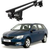 Today Auto Royal Skoda Fabia (2015 ve Sonrası) Uyumlu Siyah Kilitli Ara Atkı Port Bagaj Tavan Barı - Kilitli tavan barı