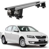 Today Auto Royal Skoda Octavia Iıı (2013 ve Sonrası) Uyumlu Gri Kilitli Ara Atkı Port Bagaj Tavan Barı - Kilitli tavan barı