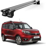 Today Auto Trio-I Fiat Doblo (2010 ve Sonrası) Uyumlu Kilitli Ara Atkı 135CM Port Bagaj Tavan Barı - Gri