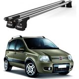 Today Auto Trio-I Fiat Panda (2003-2011) Uyumlu Kilitli Ara Atkı 120CM Port Bagaj Tavan Barı - Gri