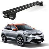 Today Auto Trio-I Kia Stonic (2017 ve Sonrası) Uyumlu Siyah Kilitli Ara Atkı 120CM Port Bagaj Tavan Barı - kilitli tavan barı