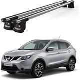 Today Auto Trio-I Nissan Qashqai (2013 ve Sonrası) Uyumlu Kilitli Ara Atkı 120CM Port Bagaj Tavan Barı - Gri