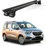 Today Auto Trio-I Opel Combo (2012 ve Sonrası) Uyumlu Siyah Kilitli Ara Atkı 135CM Port Bagaj Tavan Barı - kilitli tavan barı