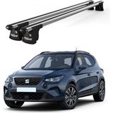 Today Auto Trio-I Seat Arona (2017 ve Sonrası) Uyumlu Kilitli Ara Atkı 135CM Port Bagaj Tavan Barı - Gri