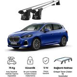 Today Auto Trio-Iı Bmw 2 Kombi (2015 ve Sonrası) Kilitli Ara Atkı 120CM Port Bagaj Tavan Barı - Gri