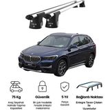 Today Auto Trio-Iı Bmw X1 (F48)(2015 ve Sonrası) Kilitli Ara Atkı 120CM Port Bagaj Tavan Barı - Gri
