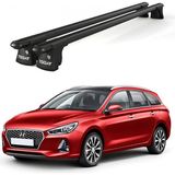 Today Auto Trio-Iı I30 Kombi (2017 ve Sonrası) Uyumlu Siyah Kilitli Ara Atkı 120CM Port Bagaj Tavan Barı