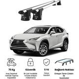 Today Auto Trio-Iı Lexus NX200 (2015VE Sonrası) Uyumlu Kilitli Ara Atkı 120CM Port Bagaj Tavan Barı - Gri