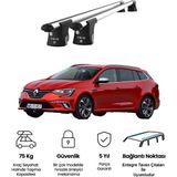 Today Auto Trio-Iı Renault Megane Kombi (2016 ve Sonrası) Uyumlu Kilitli Ara Atkı 120CM Port Bagaj Tavan Barı