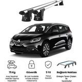 Today Auto Trio-Iı Scanic Minivan (2016 ve Sonrası) Uyumlu Kilitli Ara Atkı 120CM Port Bagaj Tavan Barı - Gri