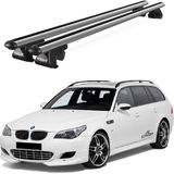 Today Auto Venüs Bmw 5 Series Touring (E61) (2004-2010) Uyumlu Gri Ara Atkı Port Bagaj Tavan Barı - Gri Tavan Barı