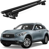 Today Auto Venüs Infiniti QX70 (2013 ve Sonrası) Uyumlu Siyah Ara Atkı Port Bagaj Tavan Barı - Siyah tavan barı seti