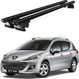Today Auto Venüs Peugeot 207 Station Wagon (2007-2013) Uyumlu Siyah Ara Atkı Port Bagaj Tavan Barı - Siyah tavan barı