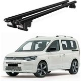 Today Auto Volkswagen Caddy Van (2015 ve Sonrası) Uyumlu Siyah Ara Atkı Port Bagaj Tavan Barı - Yüksek tavan uyumlu