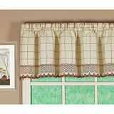 Today's Curtain Adirondack 2 Tonlu Kroşe Saçak 30,48 cm, Ekru/Tost, 60W x 12L