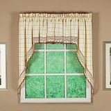 Today's Curtain Adirondack 2 Tonlu Kroşe Swag 38", Ekru/Tost, 60W x 38L