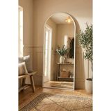 Todek Home 70X180 cm Oval Ayaklı Ayna | Statik Boyalı Metal Çerçeve | Boy Aynası - Beyaz - 70 x 180 cm