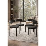Todek Home Capri 4 Kişilik Teddy Sandalye Takımı - Modern Metal Ayaklı Mutfak ve Yemek Masası Sandalyesi - Antrasit