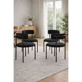 Todek Home Capri 4 Kişilik Teddy Sandalye Takımı - Modern Metal Ayaklı Mutfak ve Yemek Masası Sandalyesi - Siyah