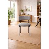 Todek Home Capri 6 Kişilik Teddy Sandalye Takımı - Modern Metal Ayaklı Mutfak ve Yemek Masası Sandalyesi - Gri