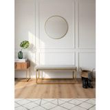 Todek Home Elora Gold Metal Ayaklı Kapucıno Puf / Bench - 120x35 - Açık Kahverengi