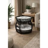 Todek Home Galaxy Çift Katlı Kedi Yatağı – Modern Rattan Tasarım, Yumuşak Minderli, Iç Mekan Kedi Evi - Siyah