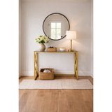 Todek Home Lina Metal Dresuar - 4mm Füme Temperli Camlı Antre Konsolu (100X30X80 Cm) - Gold