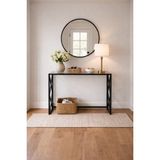 Todek Home Lina Metal Dresuar - 4mm Füme Temperli Camlı Antre Konsolu (100X30X80 Cm) - Siyah