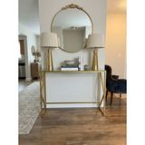 Todek Home Lumina Modern Antre Dresuarı - 4mm Temperli Camlı Metal Konsol - 100X30 cm - Gold