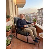 Todek Home Nesta Metal Iskeletli Konfor Sallanan Sandalye - Bahçe, Balkon ve Ev Içi Sallanır Koltuk (Statik Boyalı, Kırpık Dolgulu) - Antrasit