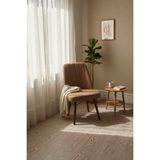 Todek Home Nora 1 Adet Sandalye - Nubuk Kumaşlı Sandalye | Modern Ahşap Ayaklı Yemek & Çalışma Sandalyesi | Minimal Tasarım - Açık Kahve
