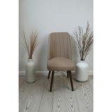Todek Home Nora 1 Adet Sandalye - Nubuk Kumaşlı Sandalye | Modern Ahşap Ayaklı Yemek & Çalışma Sandalyesi | Minimal Tasarım - Cappuccino