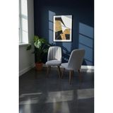 Todek Home Nora 2 Adet Sandalye - Nubuk Kumaşlı Sandalye | Modern Ahşap Ayaklı Yemek & Çalışma Sandalyesi | Minimal Tasarım - Gri