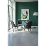 Todek Home Nora 4 Adet Sandalye - Nubuk Kumaşlı Sandalye | Modern Ahşap Ayaklı Yemek & Çalışma Sandalyesi | Minimal Tasarım - Antrasit