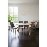 Todek Home Nora 4 Adet Sandalye - Nubuk Kumaşlı Sandalye | Modern Ahşap Ayaklı Yemek & Çalışma Sandalyesi | Minimal Tasarım - Gri