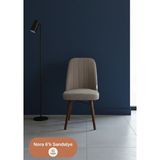 Todek Home Nora 6 Adet Sandalye - Nubuk Kumaşlı Sandalye | Modern Ahşap Ayaklı Yemek & Çalışma Sandalyesi | Minimal Tasarım - Krem