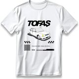 Tofaş Şahin Doğan Tişört Model Baskılı Oversize Unisex %100 Pamuklu Nefes Alan Kalın Kumaşlı T-Shirt - Beyaz