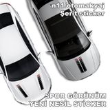 Tofaş Tipo Kaput Uyumlu Şerit Havalandırma Sticker Siyah