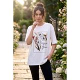 TOFİSA Baskılı Kısa Kollu Tunik - 1309-BEYAZ