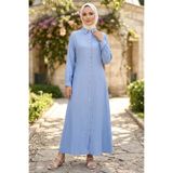 TOFİSA Belden Bağlamalı Elbise Bebe Mavi - 28648-BEBE-MAVI